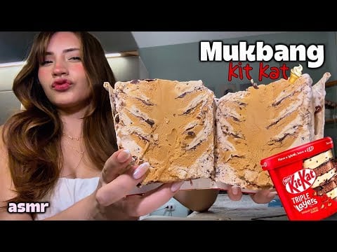 ASMR COMIENDO HELADO KIT KAT GRANDE 🍦👄 MUKBANG