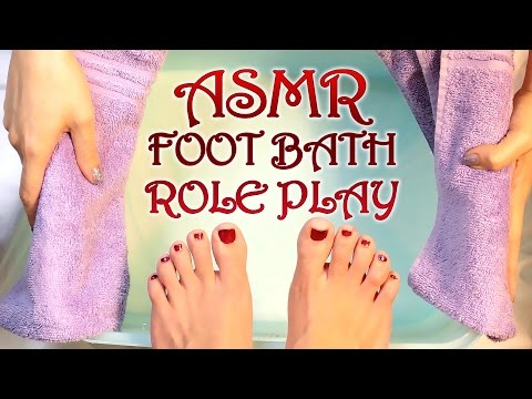 ASMR Foot Bath & Massage Role Play Esthetician Spa Visit Binaural Ear to Ear Water Sounds