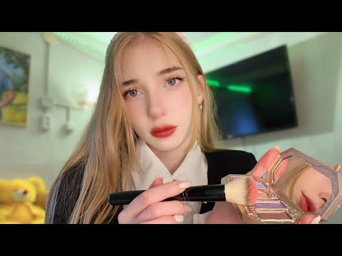 АСМР Сделаю для тебя макияж🎀✨ Айдол🎀 *звуки кисти,помадок* ASMR Makeup for an idol🌙