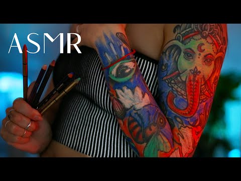 ASMR Colouring in My Tattoos (Soft Spoken)