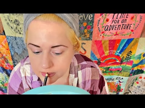 ASMR doing my make up and brushing my hair💄🖌️