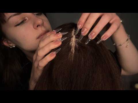 Hair Parting, Scratching, Plucking (No Talking) ASMR