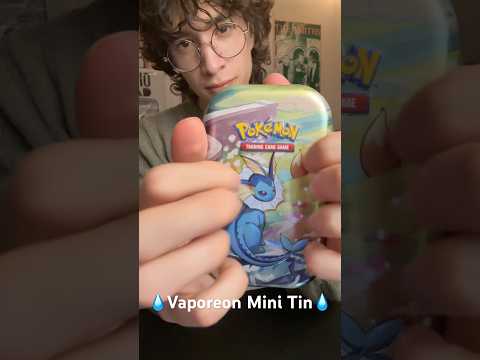 ASMR Pokémon Prismatic Evolutions Vaporeon Mini Tin Opening 💧 #asmr #pokemon #eevee #vaporeon #cute