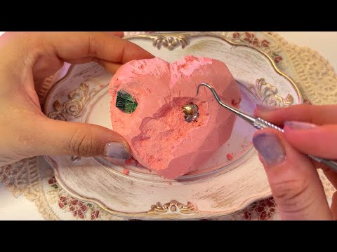 ASMR│ Extracting gemstones from heart minerals 《Gem Excavation Kit 💎💟( No talking)