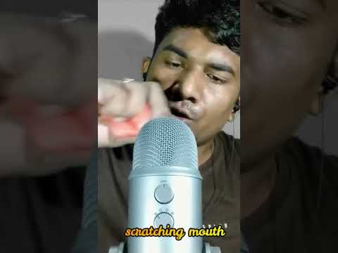 asmr mic scratching mouth sounds #asmr #satisfying #scratchingmouthsounds