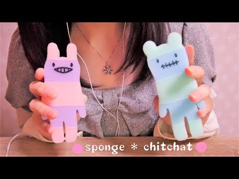 ASMR◇スポンジを触る・雑談：Sponge・Chit Chat◇囁き/whisper