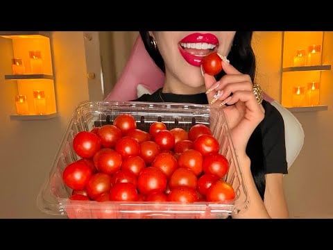 ASMR COMIENDO JITOMATES CHERRY🍅