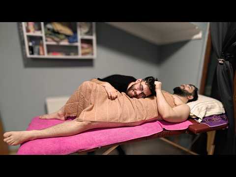 ASMR SLEEPING AND FULL BODY STRETCHER MASSAGE-CHEST,LEG,FOOT,ARM,BACK,ABDOMEN,BELLY