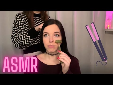 (ASMR) 💜 Soft Hair Brushing & Hair Straightening for Sleep 💜