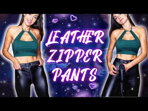 Amazing Leather Zipper Pants ASMR Trigger sounds 🎶 Realxing