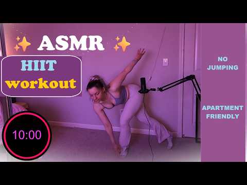 ASMR Workout | Whispered HIIT Coaching (10 min) Quiet, Low-Impact, Apartment Friendly Cardio + Timer