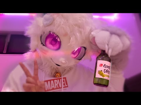 [FURRY ASMR] Drinky kitty gives you lovely silly tingles!!