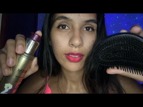 ASMR UMECTAÇÃO NO SEU CABELO / Asmr sons de boca