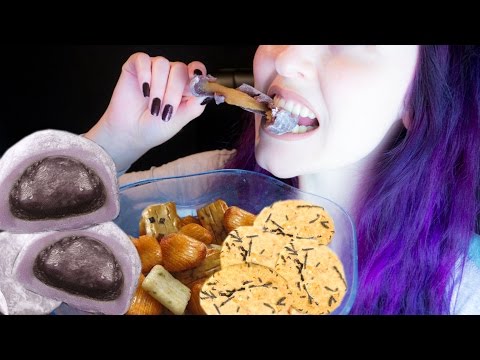 ASMR: Japanese Taro Mochi + Korean Juice + Rice Crackers ~ Relaxing Eating Sounds [No Talking] 😻