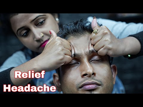 She Doing Headache Relief Tapping & Scratching Head Massage ASMR | ASMR Forehead Tapping Massage
