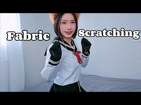 ASMR Fabric Scratching Black Gloves 👗🧤
