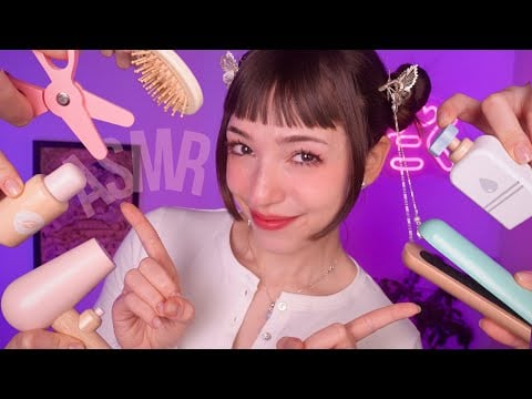 [ASMR] cortando seu cabelo com objetos de madeira 🪵