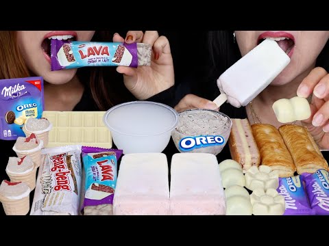 ASMR MILKA OREO BITES, LAVA CHOCOLATE BAR, CONDENSED MILK + RED BEAN ICE CREAM BARS, CHEESECAKE 먹방