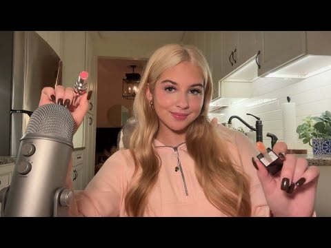 ASMR Personal Attention On Both Of Us 😋 Doing Our Makeup, Whispering and Tapping