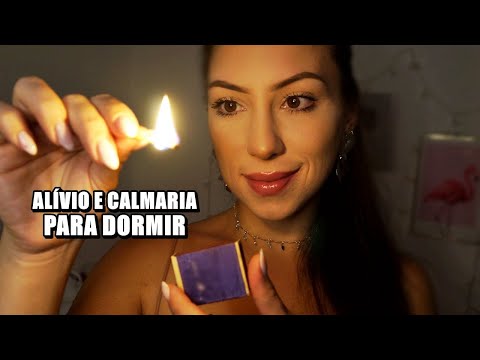 ASMR com SUSSURROS PARA ALÍVIO DA ANSIEDADE E INSÔNIA (sons de fogo e fósforo)