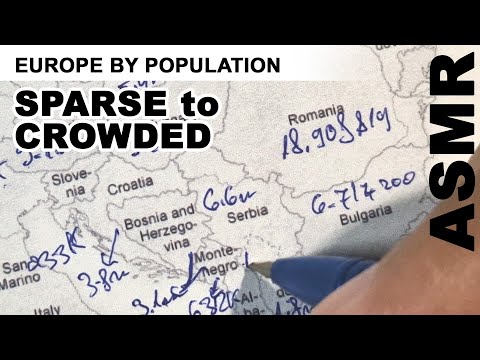ASMR: Europe Countries Ranked by Population: From Sparse to Crowded [ ASMR Geography + Whispering ]