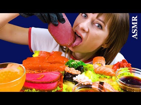 ASMR SUSHI & SASHIMI SALMON vs TUNA NO TALKING | Lilibu ASMR