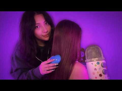 Real Person ASMR ☆ Hair and Back Play ☆ Brushing, Tracing, Scratching