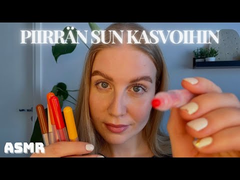 ASMR SUOMI | Rentoudu samalla, kun piirrän sun kasvoihin | personal attention & paljon käsiliikkeitä