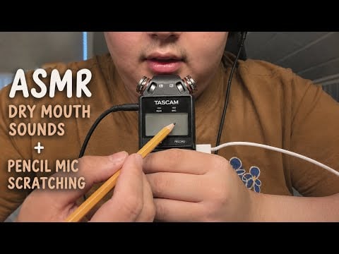 ASMR Dry Mouth Sounds + Pencil Mic Scratching (TASCAM)