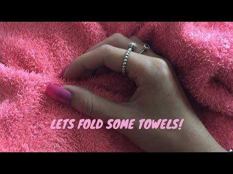 ASMR relaxing towel folding & scratching 💅🏻