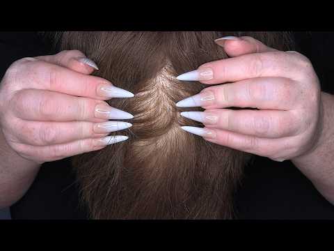 ASMR Head Scratching with Long Nails, Close Up