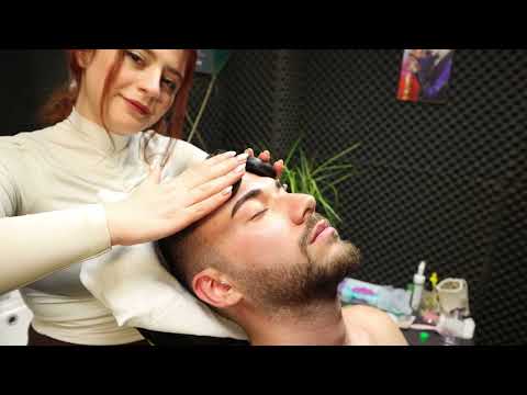 [ASMR] Chair Massage with Hot Stone / Face, Back, Head - By Melek