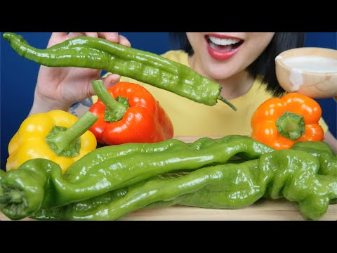 FRESH CRUNCHY PEPPERS (ASMR SATISFYING CRUNCH) NO TALKING | SAS-ASMR