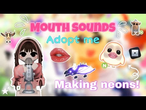 Mouth sounds ASMR~ making neons/megas in adopt me ROBLOX!✨🌊🌺