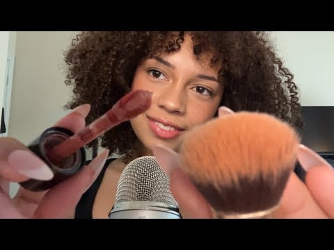 ASMR fast & aggressive makeup application (layered sounds, hand movements, makeup trigger)