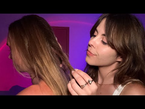 ASMR The Girl In The Back of Class plays with your Hair 🎀✏️🫶🏻(Real Person, Hairplay, brushing...)