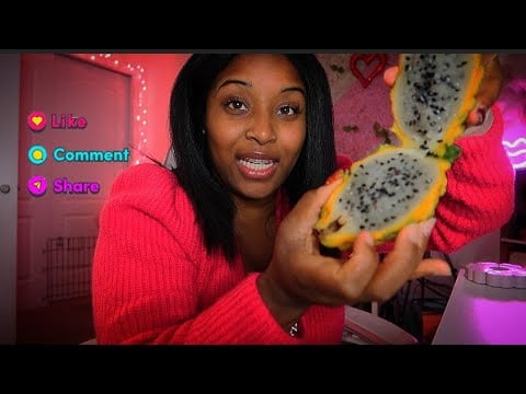 [ASMR] Juicy Yellow Dragon fruit Eating 🍴💦😋Honest review💦