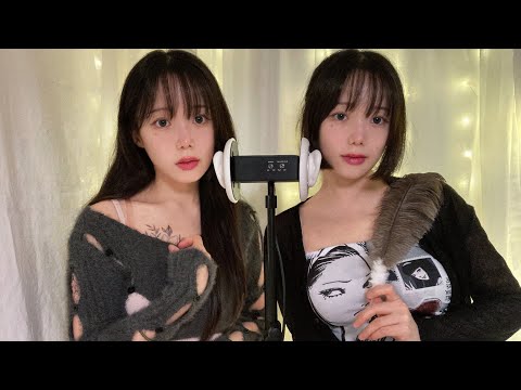 ASMR 쌍둥이가 해주는 양쪽 가득 팅글폭탄 인어디블 사운드ㅣTwin Inaudible Whispers