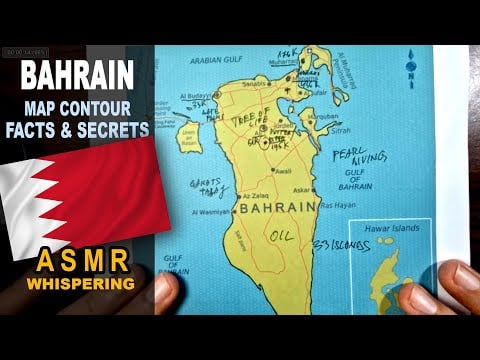 ASMR: Map of BAHRAIN tracing with facts | Main CITIES less known facts  [ASMR maps and facts]