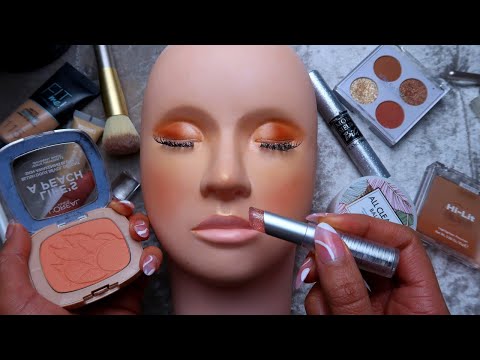 [ASMR] Glitter Makeup On Mannequin Head⭐*REALISTIC* Tapping & Makeup Sounds SATISFYING