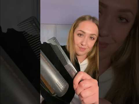 Quick #asmr hair straightening #personalattention #hairsalon #asmrshorts #relaxing