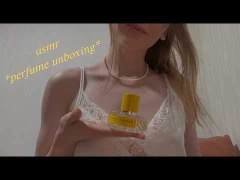ASMR | SUPER GENTLE & SLOW ASMR / UNBOXING MY NEW PERFUME / plastic warp sounds, cardboard tapping