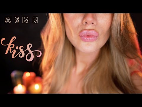 ASMR 💋 CLOSE-UP KISSES & POSITIVE AFFIRMATION 💋 Breathy Mouth Sounds 💋 Ear Blow