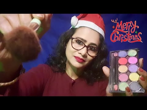 Asmr Doing Your Makeup For Christmas Party🎅🌲 Winter Special ❄️| Asmr Ghosal |