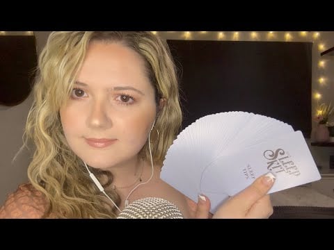 ASMR | Whispered Sleep Tips | Card Shuffling & Tapping