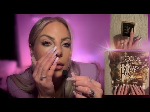 ASMR Up Close Clicky Whispering Lofi ASMR Crinkly Decor Magazine, ASMR Tracing & Tapping On Items