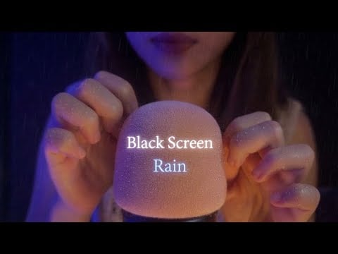 Asmr Mic Scratching and Tracing with Rain , Brown Noise , Black Screen , No Talking