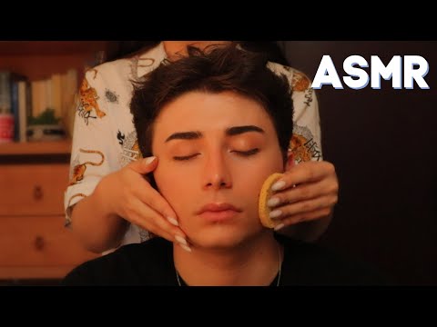 ASMR FRANÇAIS | Massage du visage relaxant pour Valentin (whisper) 🧖🏻‍♂️