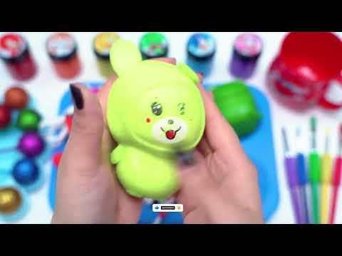 Oddly Satisfying l 6 Rainbow Sparkly Lollipops Stars FROM Mixinq Color Fruit Slimes & Cutting ASMR