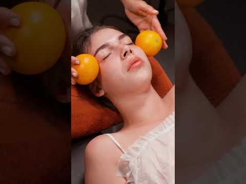 ASMR relaxing face and neck massage with oranges for Lisa #asmrmassage